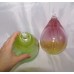 Vintage Bohemia Czech Republic 2 LOT Art Glass Blown Pears Large Yellow Green   163199744648